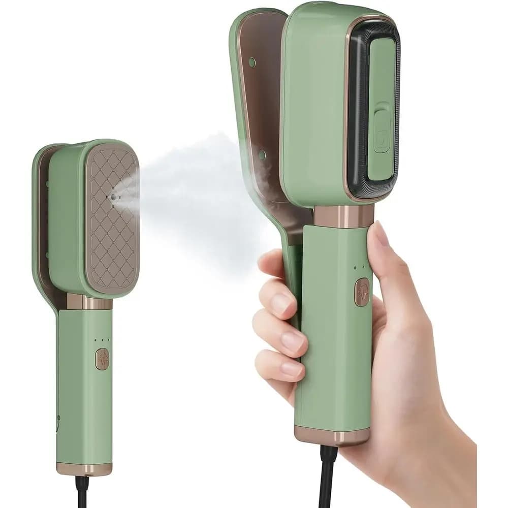Vaporizzatore Portatile per Vestiti, Ferro da Stiro Mini da Viaggio 3-in-1, 180 ° Stiratore per Vestiti Portatile Girevole, 1000W, Riscaldamento Rapido in 15 Secondi