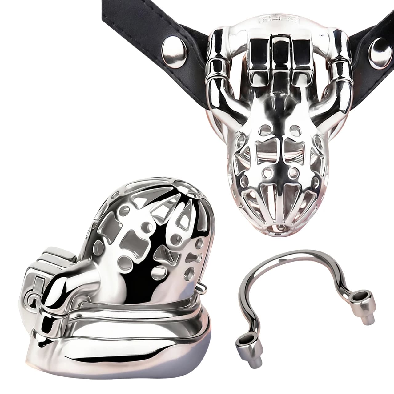 Stainless Steel FRRK Casting Device with Adjustable Ausiliary Strap and SM Bondage Anti-slip Ring and Adult Erotic Games