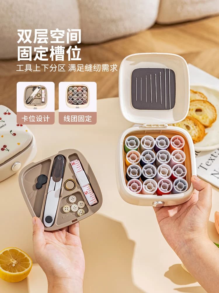 Scatola da cucito per ornamenti da tavolo per la casa Matrimonio domestico Nuovo kit da cucito con nastro magnetico Semplice e moderno in stile cinese multifunzionale