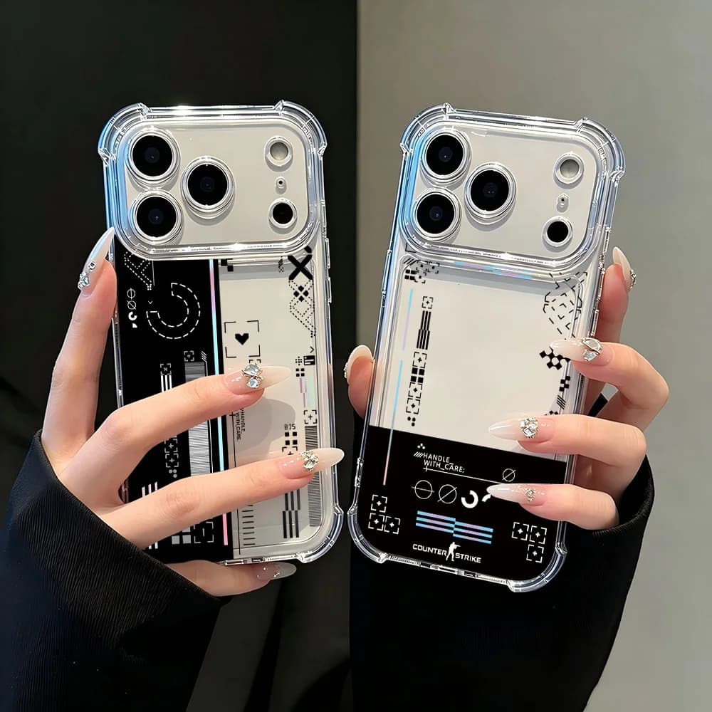 Hot Fashion Game CS Clear GO Phone Case For iPhone 17 16e 16 15 14 13 12 11 Mini Air Pro Max Plus Anti Fall Transparent Cover