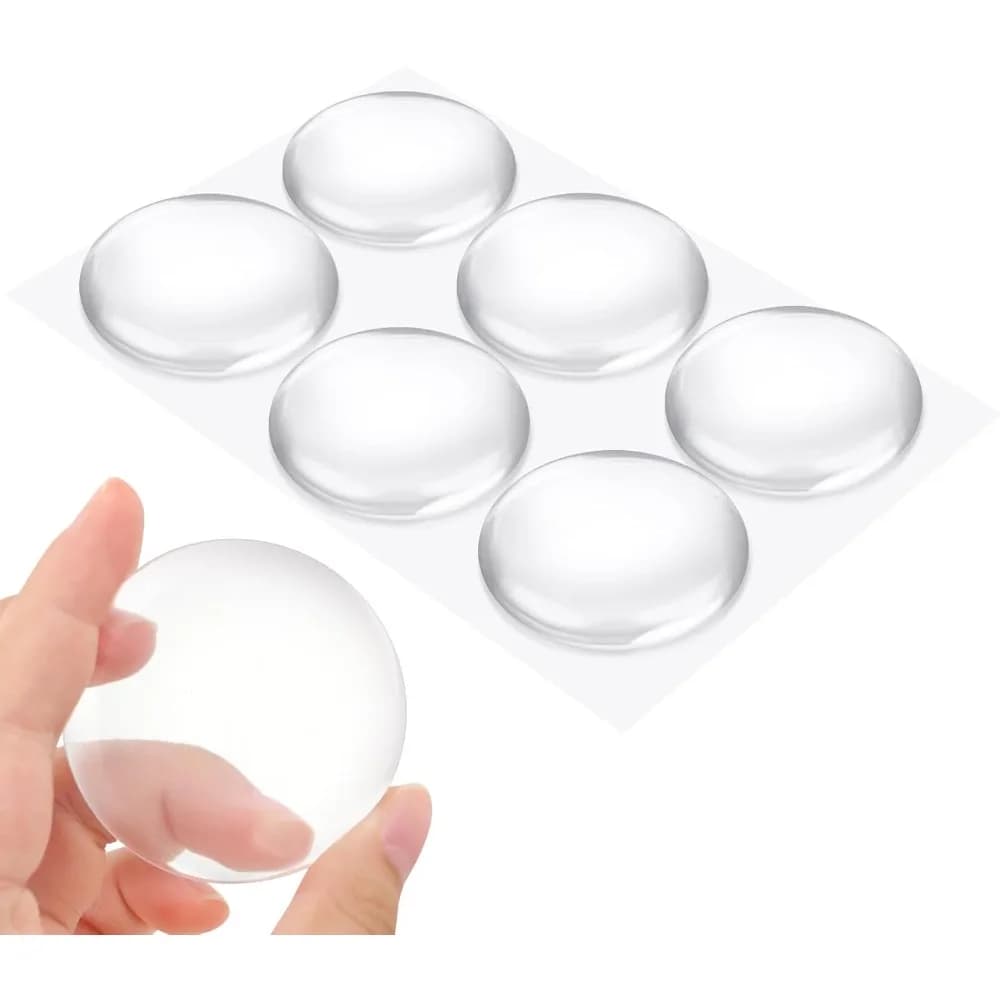 Fermaporta in silicone trasparente Protezione da parete rotonda Silenziatore autoadesivo antiurto antiscivolo Maniglia per porta riutilizzabile Paraurti tampone