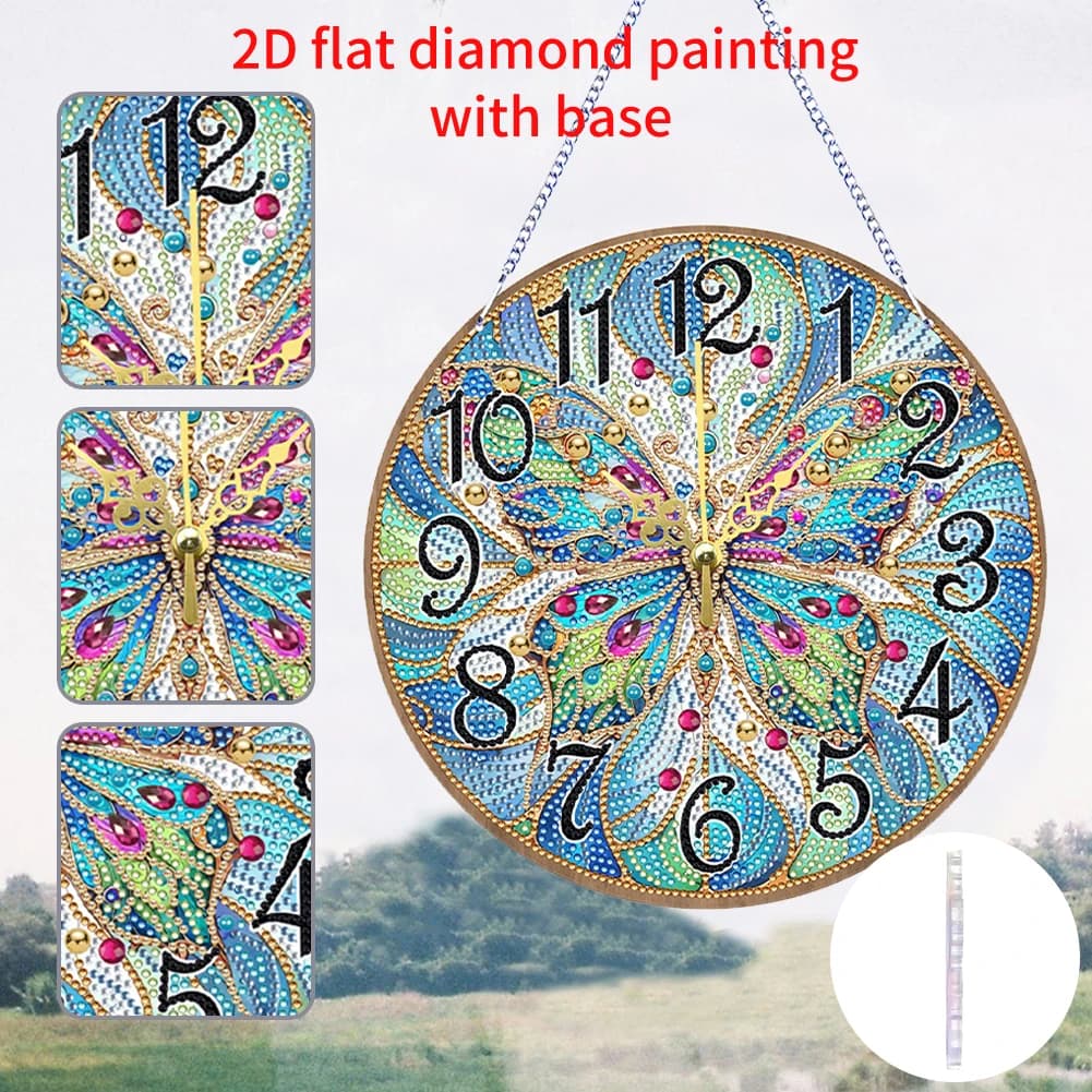 Watch from Artistic Walls to Butterfly Shape, Kit Painting Diamond 5D Special, Teach from Hanging, Art and Crafts for Home Wall Decoration