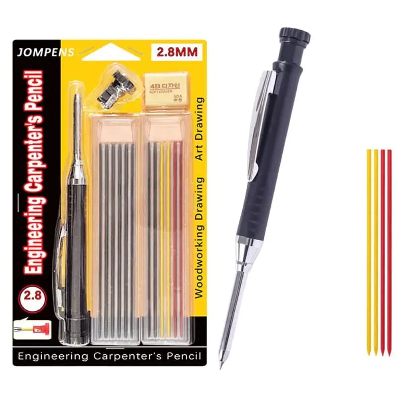 1Set Woodworking Pencil Card Set,2.8mm Deep Hole Woodworking Marking Pencil Tool