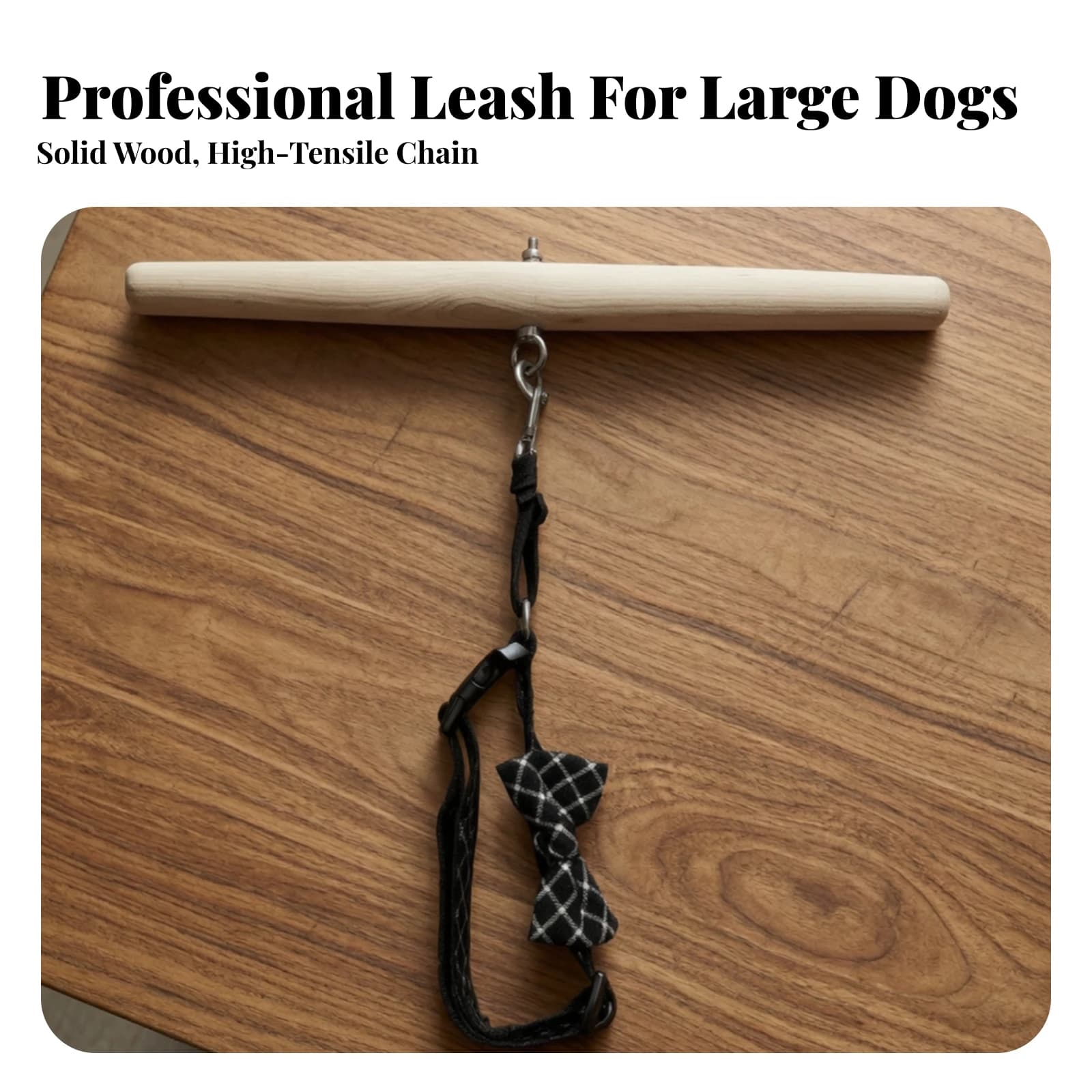 Dog Training Tether Easy to Use Dog Tether with Wooden Stick Training Stick with Strap Lightweight Ergonomic