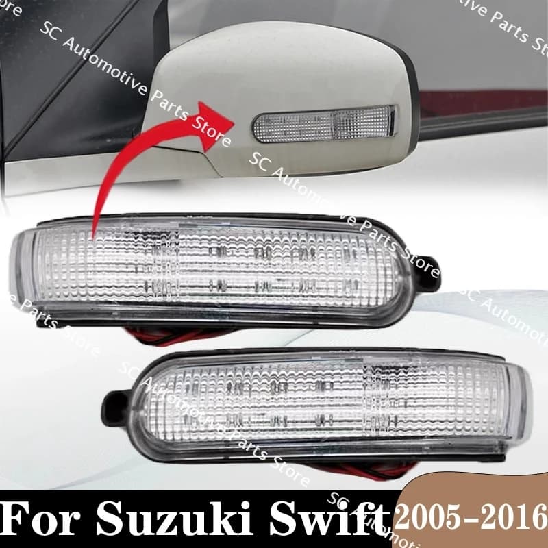 Per Suzuki Swift 2005-2016 Accessori Auto Esterno Retrovisore Lato Auto Specchio di Vetro LED Indicatori di direzione Striscia Flash Lampada Luce Destra