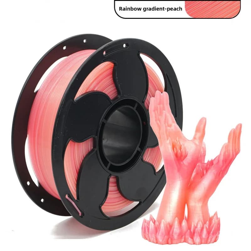 Crystal PLA 3D Printer Filament, Rainbow Gradient Dream Crystal PLA, 1KG Spool
