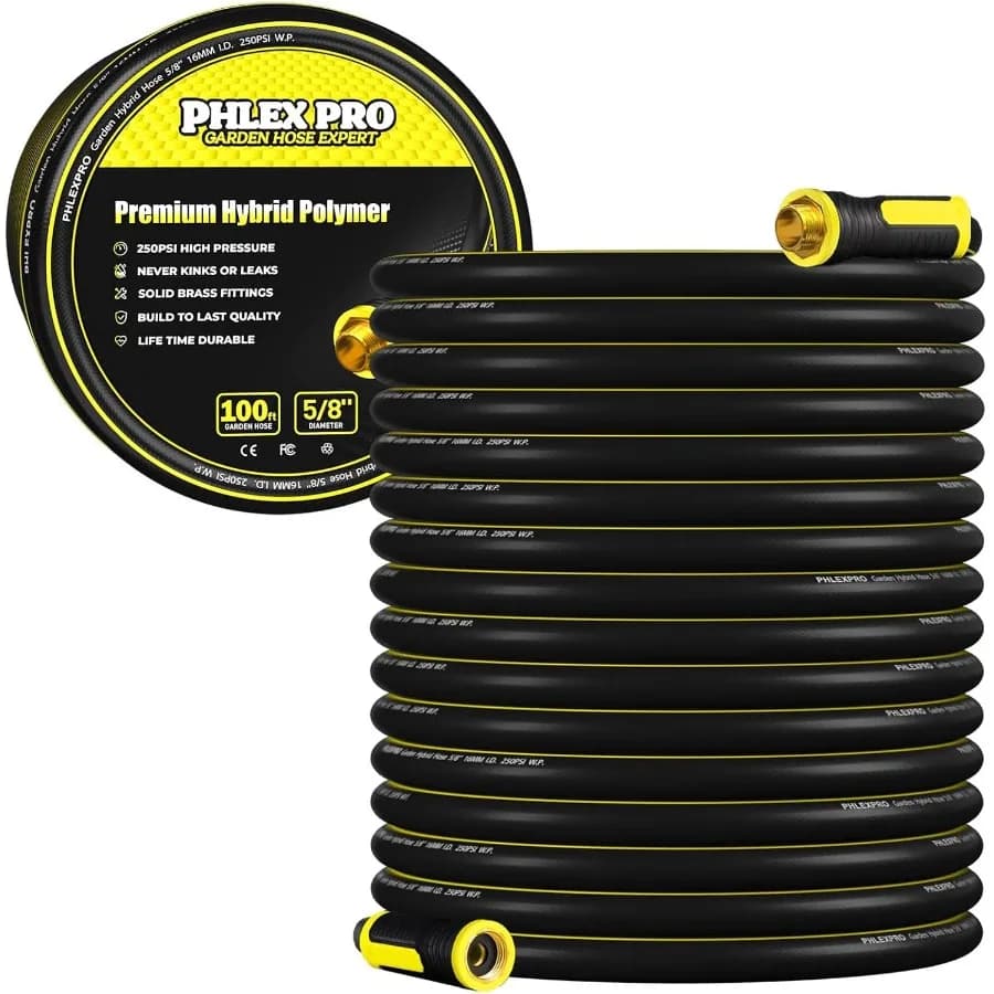 Garden Tube 100FT Heavy Duty Premium 5 8''' 3 Layer Rubber Water Pipe Innovation Flexible Hybrid Light Water Pipe With Full