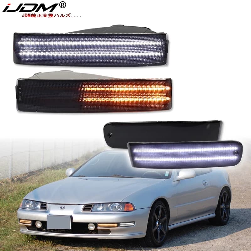 Per Honda Prelude Paraurti Anteriore Sequenziale Ambra Indicatori di direzione Luci di Montaggio e Luci di posizione laterali Anteriori Luce di Parcheggio DRL 92-96