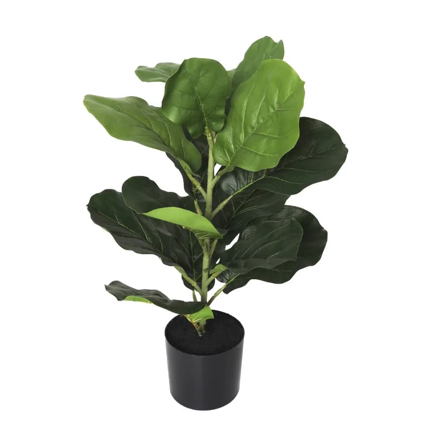 21" Artificial Fiddle Leaf Plant in Black Pot