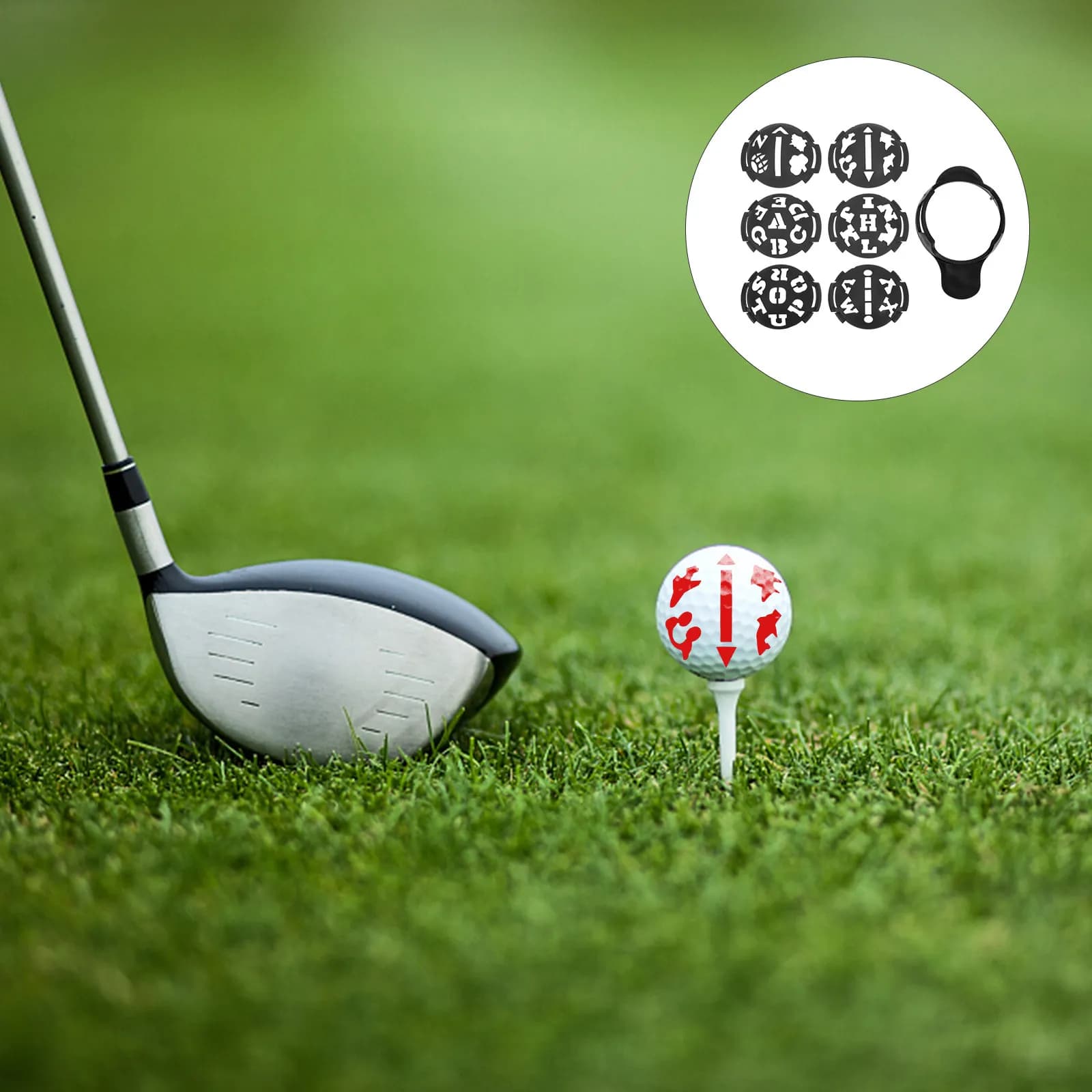 Set Premium di Marcatori per Palline da Golf in ABS, Strumento per Disegnare Linee e Aiutare l'Allineamento per la Pratica del Putting, Leggero e Portatile