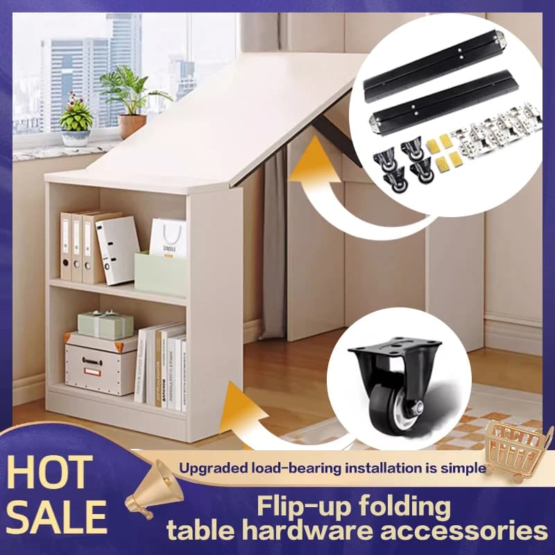Extensible Folding Table, Dining Table, Invisible Retractable Floor Bar, Hidden Table, Table Hardware Accessories