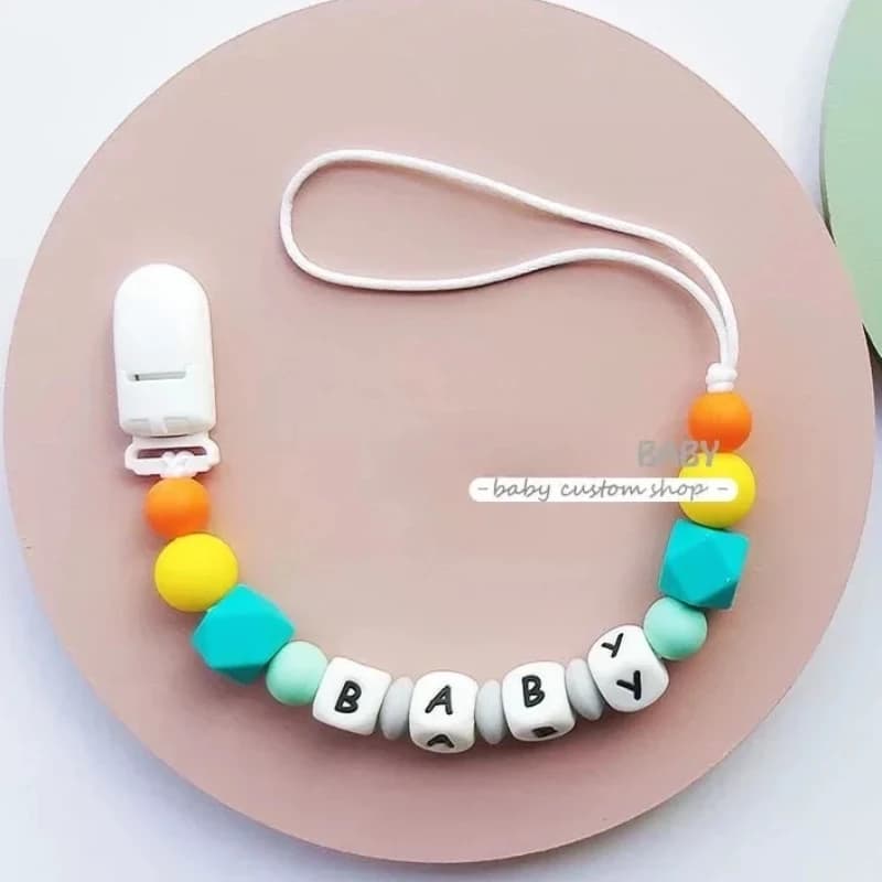 INS Baby Nome personalizzato personalizzato Catena ciuccio Capezzolo Porta ciuccio Clip Accessori neonato in silicone Giocattoli per la dentizione Regalo da masticare