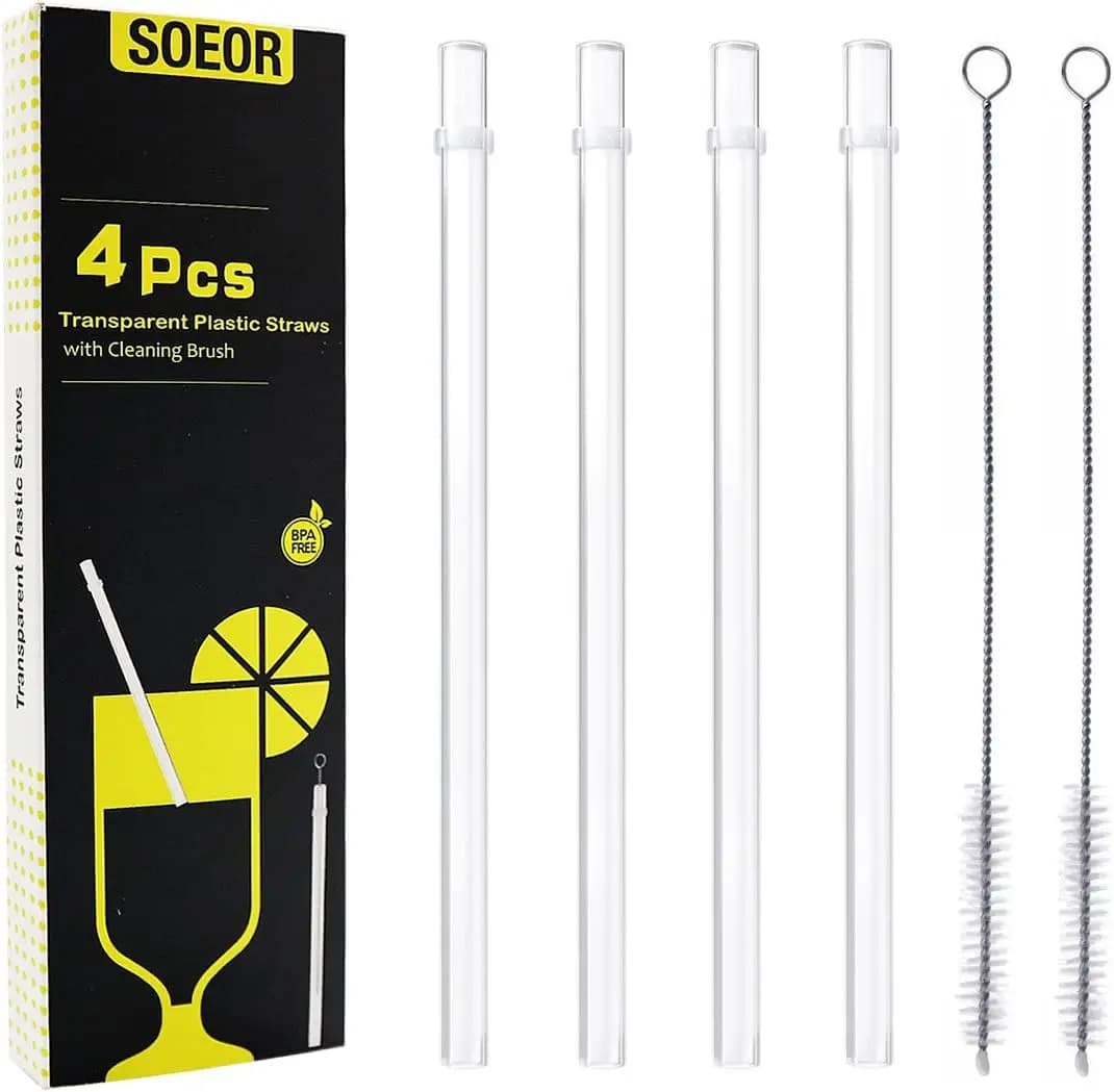 Set di cannucce riutilizzabili da 4 pezzi + 2 spazzole per la pulizia per bicchieri da 20oz e 30oz