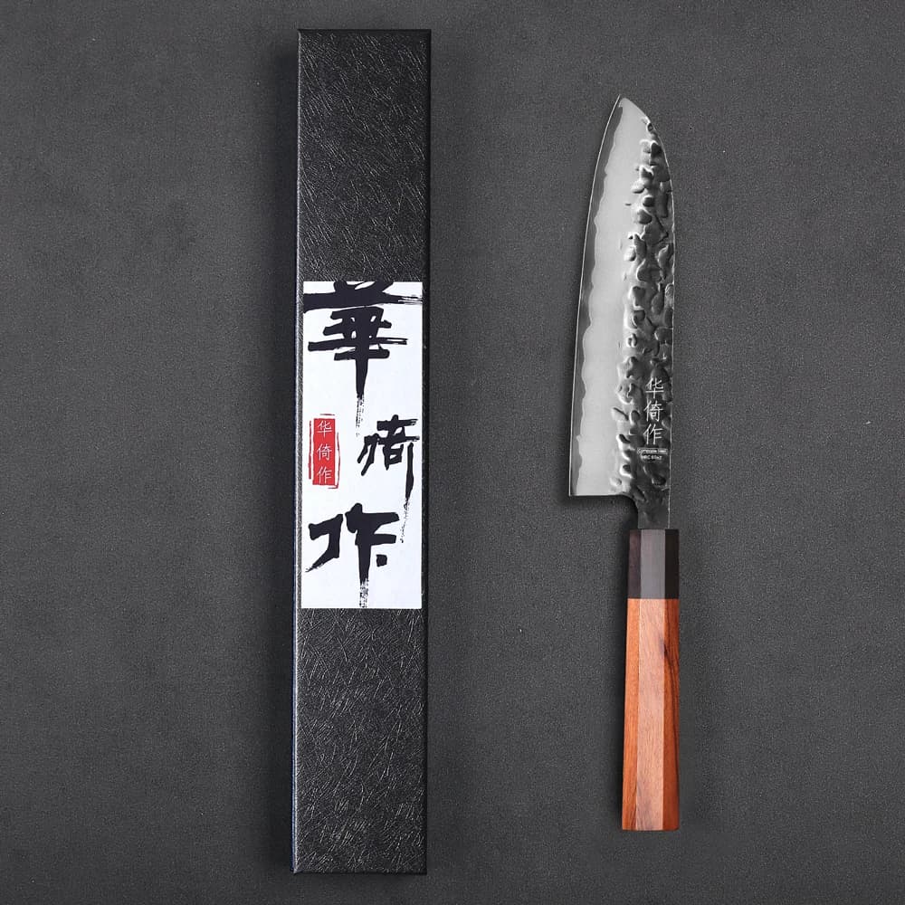 Japanese 7.5 inch Santoku knife Professional handmade chef knives in 3 layers composite steel Kitchen utensils for sliced vegetables