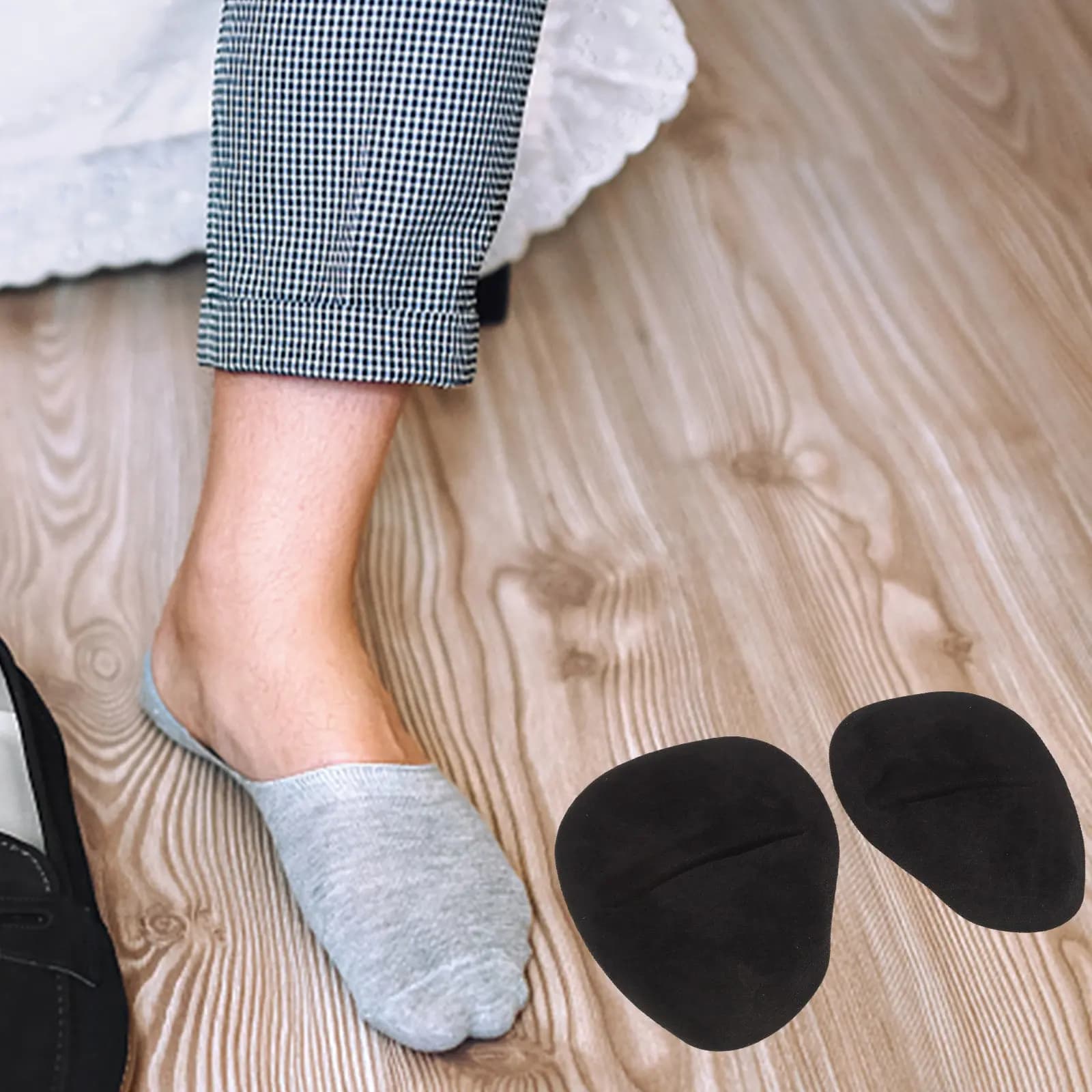 3Pairs Non-Slip Forefoot Pads Gel Lint Insoles for High Heels Sneakers Sandals Flats Stop Sliding Forward Sweat Absorbing