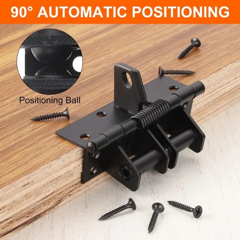 Chiudiporta Automatico 3 in 1 per Porte Pesanti, Cerniere a Molla Invisibili per Porte con Chiusura Automatica, 90° ° Fermaporta di Posizionamento