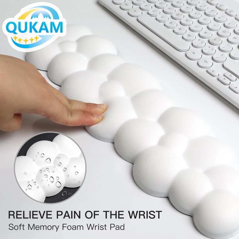 QUKAM Nuovo 2025 Mouse Pad Nuvola Poggiapolsi Ufficio Digitazione Protezione Per iPad PC Tablet Laptop Scrivania Zerbino Tastiera ergonomica Mouse