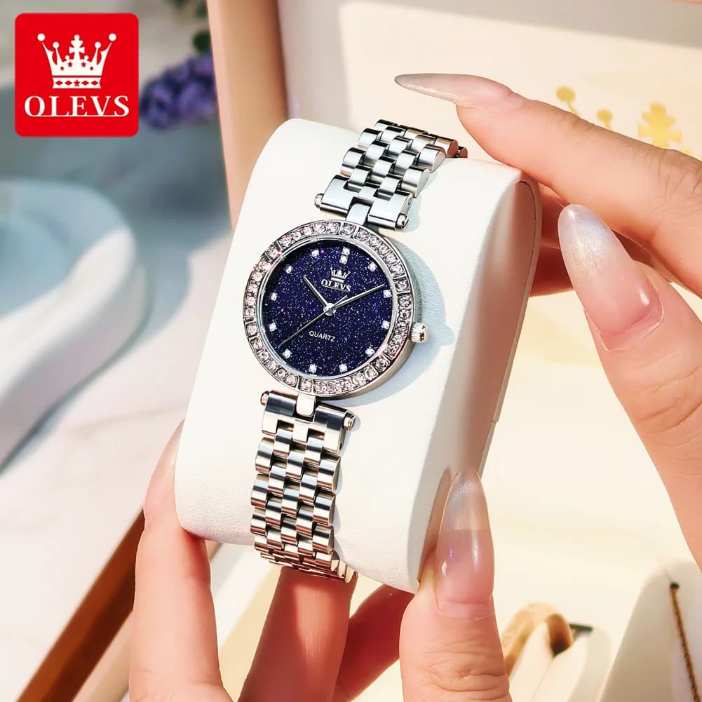 OLEVS 3641 Women's Watch Elegant Simple Quartz Watch Zircone Scale Waterproof Luminous Star Dial Ladies's Watch Original Gifts