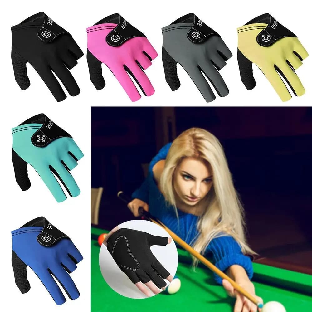 Portable billiard glove for left hand Anti-slip elastic billiard glove with half fingers Breathable billiard glove Fitness accessories