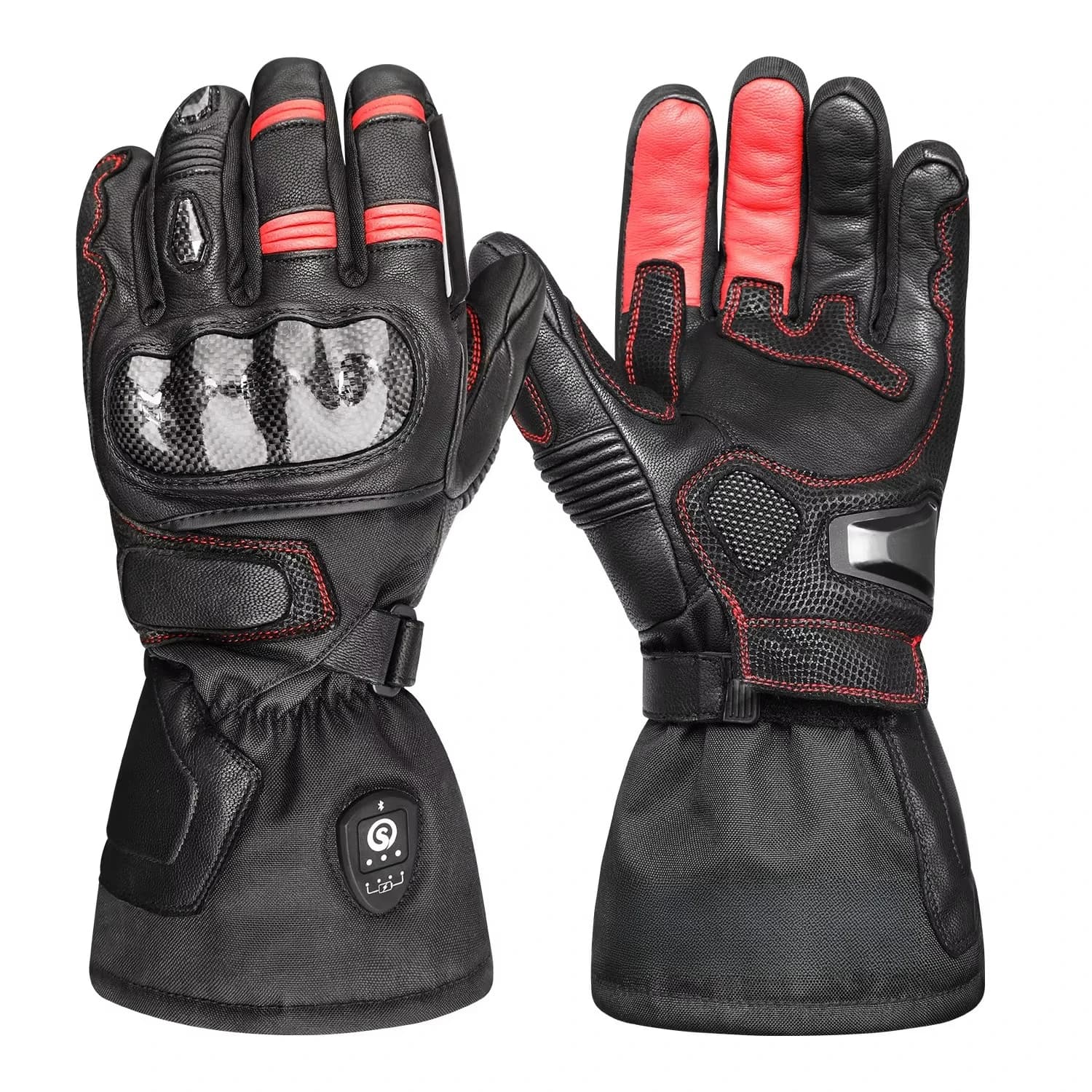 For Men's Waterproof Breathable Motorcycle Gloves Custom Rechargeable Leather Battery For Outdoor Gym Use