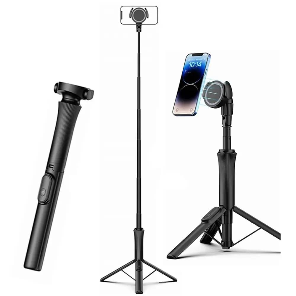 Treppiede magnetico per telefono selfie stick 2025 con telecomando Estendi supporto per treppiede per telefono cellulare per MagSafe iPhone 15 14 13 12 XIAOMI SAMSUNG
