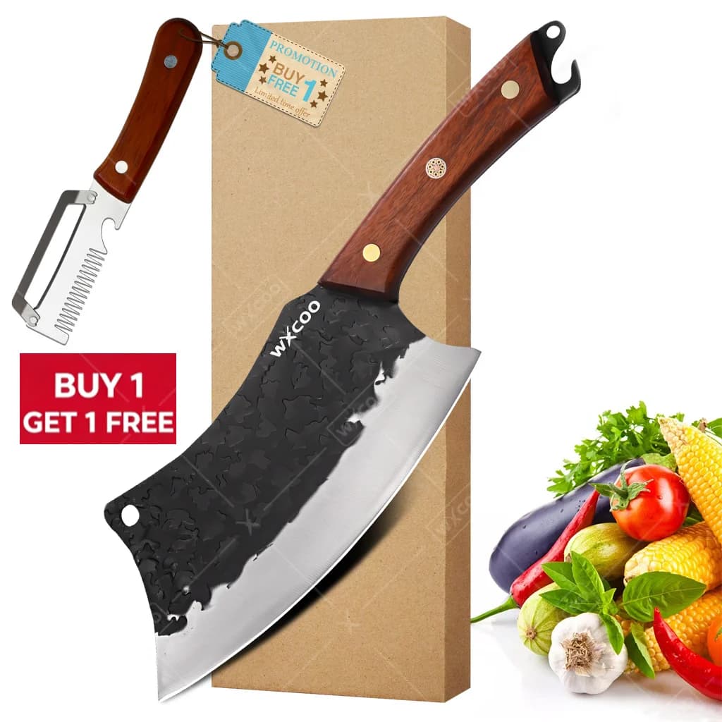 WXCOO Boning Knife Kitchen Peeler Chef Slicing Meat Fruit Fish Open Bottle Utility Kitchen Knives Wooden Handle Barbecue Knife