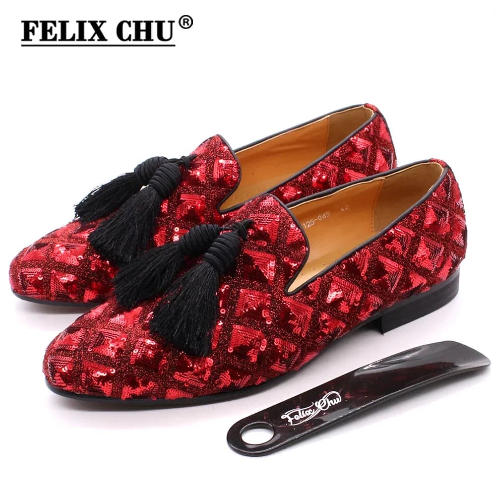 Mocassini con nappe da uomo Scarpe casual con paillettes Scarpe da sposa da uomo stile britannico Scarpe da cerimonia per cena da festa traspiranti per uomo