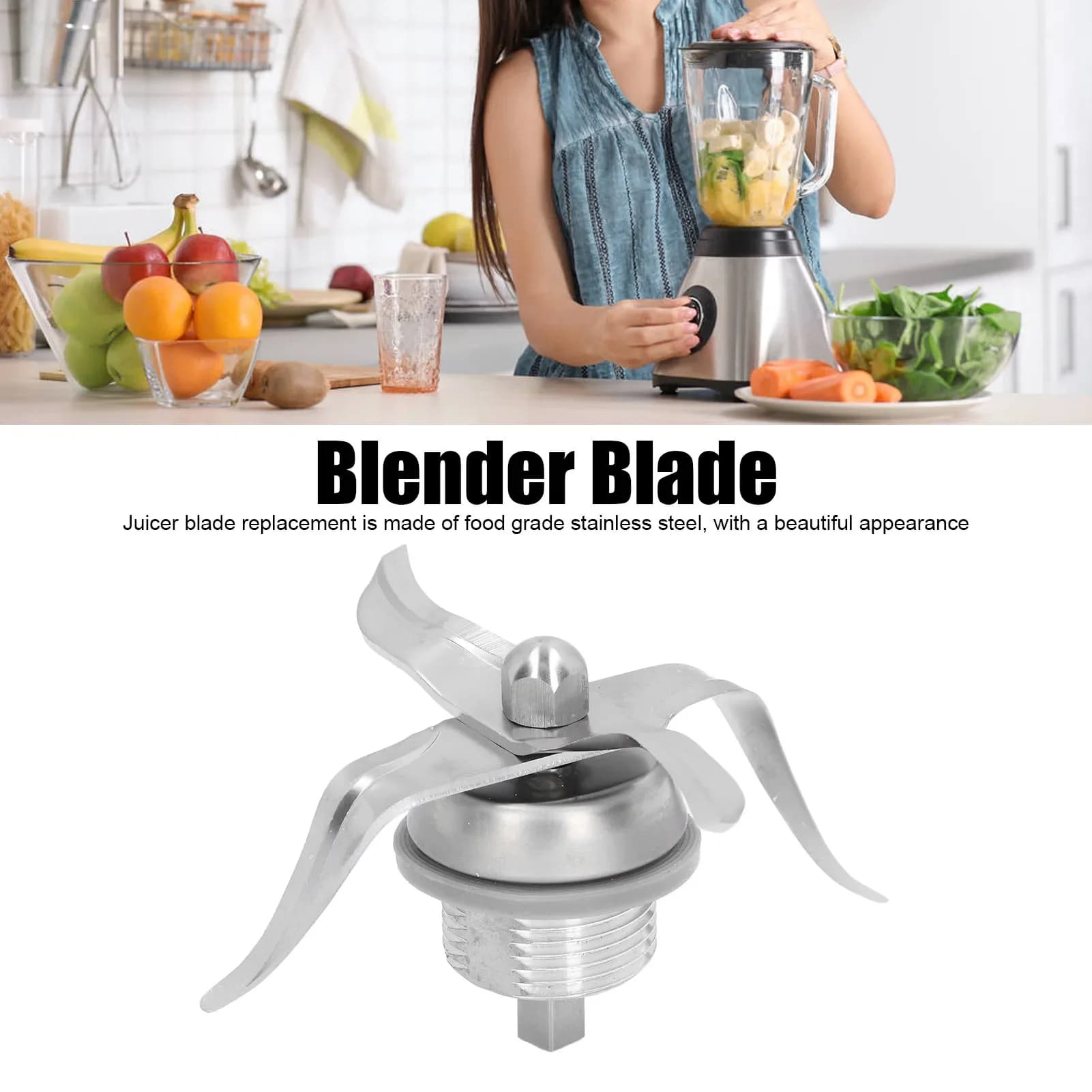 Lama di Ricambio in Acciaio Inossidabile per Frullatore, Compatibile con Thermomix 3300, Accessorio per Spremiagrumi e Cucina