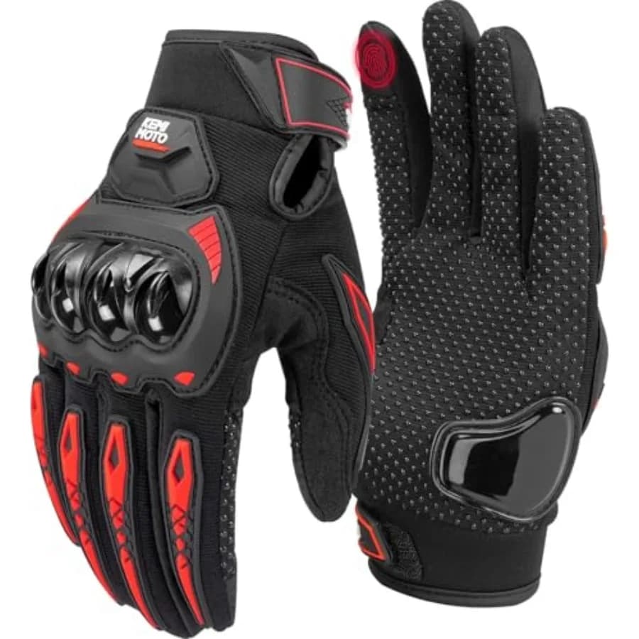 Guanti da Moto per Uomo/Donna, Guanti da Motocross Touchscreen con Protezione, Antiscivolo per Moto, Ciclismo, Corse