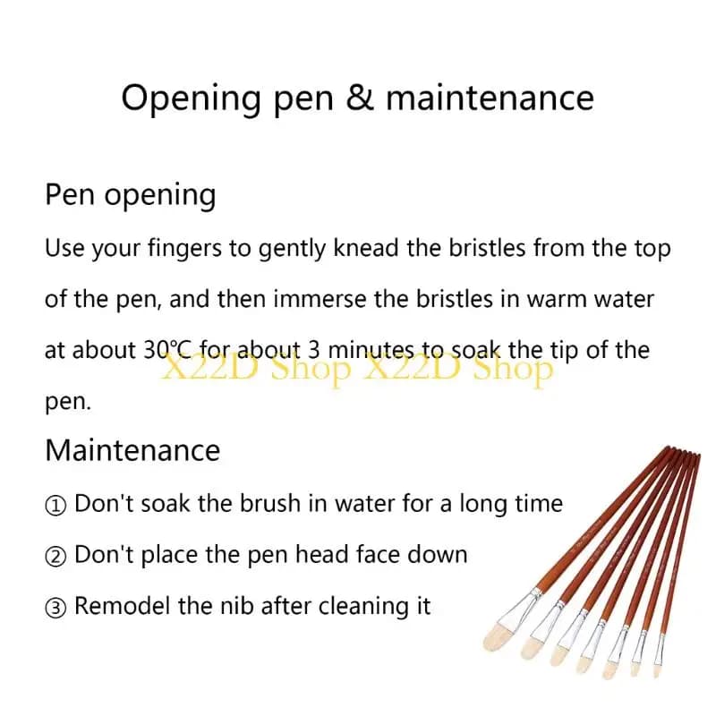 X22D 7Pcs Artist Paint Brush Set Bristle Paint Brush for Oil Acrylic Watercolor