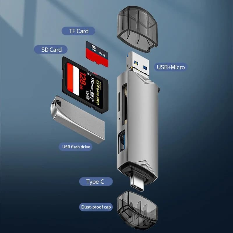 Factory private mold USB3.0 multi-function card reader type-c Android mobile phone computer OTG camera SD/TF/U disk