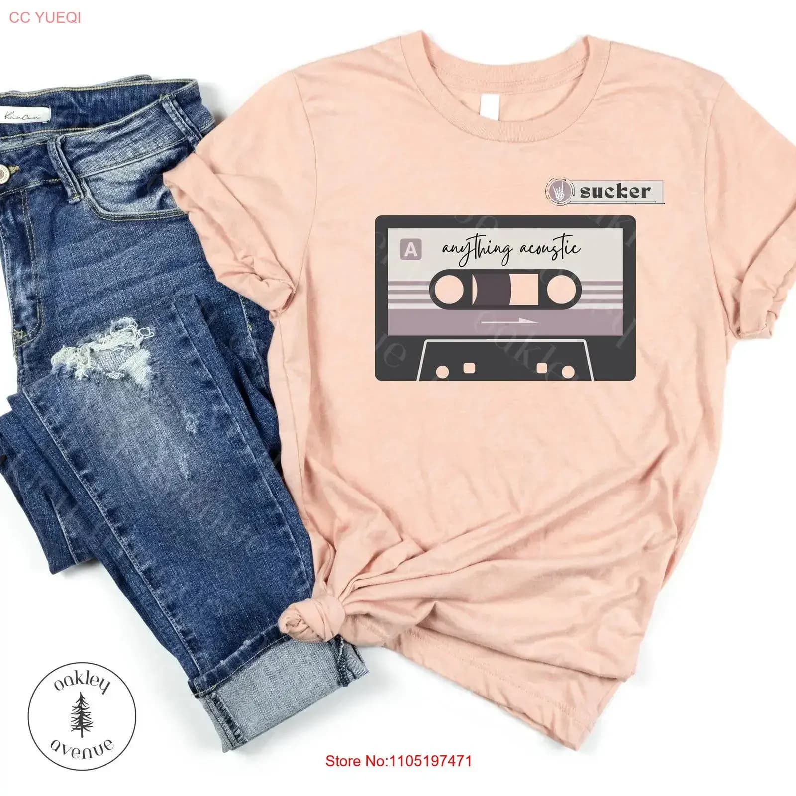 Ventosa per qualsiasi cosa Acoustic Elder Emo T Shirt Brand Band Parole Cultura pop New Tour 2025 Concerto vintage lavato unisex