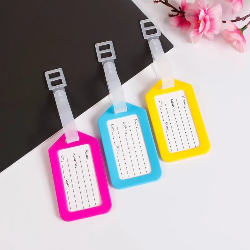 10PCS Etichetta per bagagli Spedizione d'imbarco Etichette per bagagli in plastica Accessorio da viaggio Donna Uomo Valigia ID Indirizzo Nome Etichetta per borsa