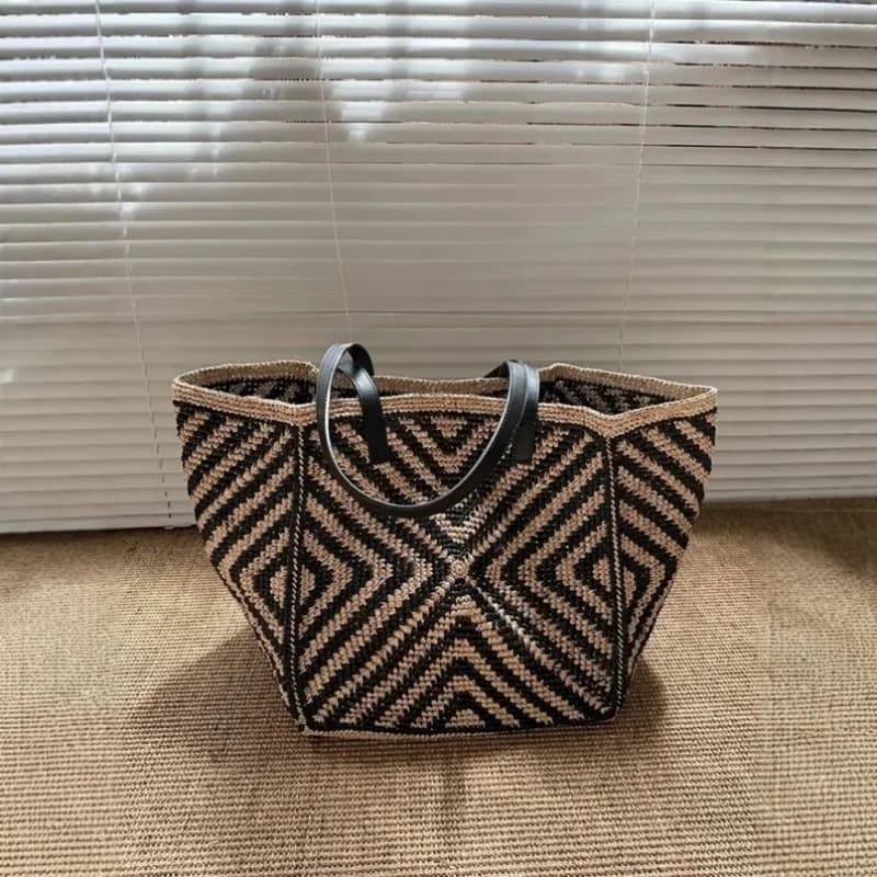Borsa tote grande oversize in paglia di rafia da donna, fatta a mano, estiva, da spiaggia, intrecciata, naturale, nuova collezione primavera 2026
