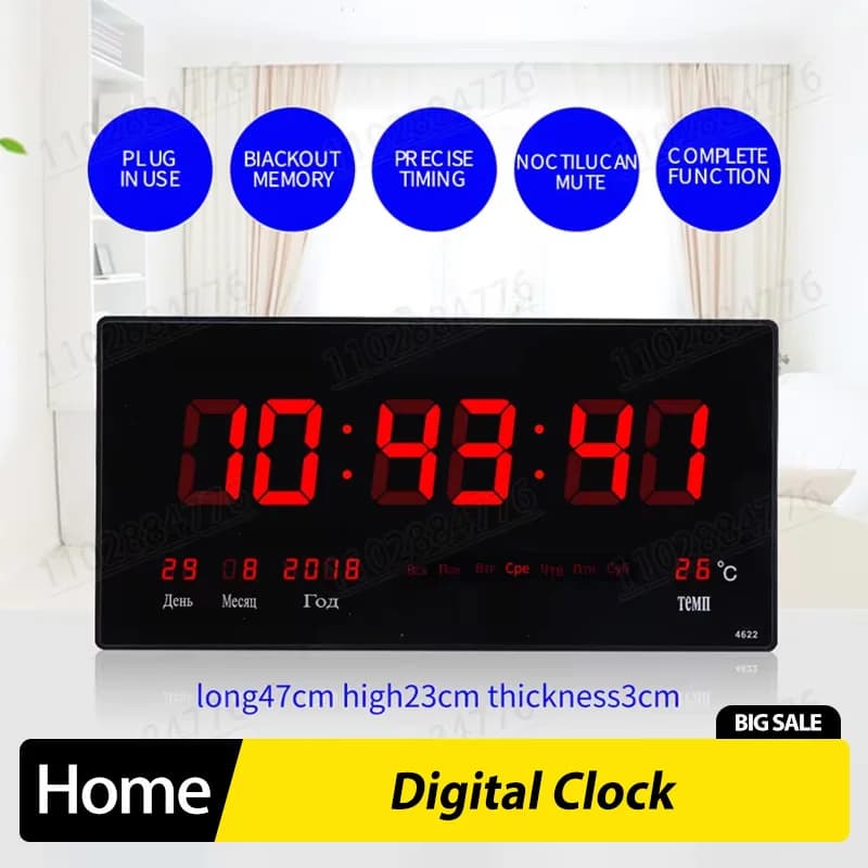 Orologio digitale LED grande schermo calendario perpetuo orologio elettronico da tavolo soggiorno orologio elettronico da parete per uso domestico