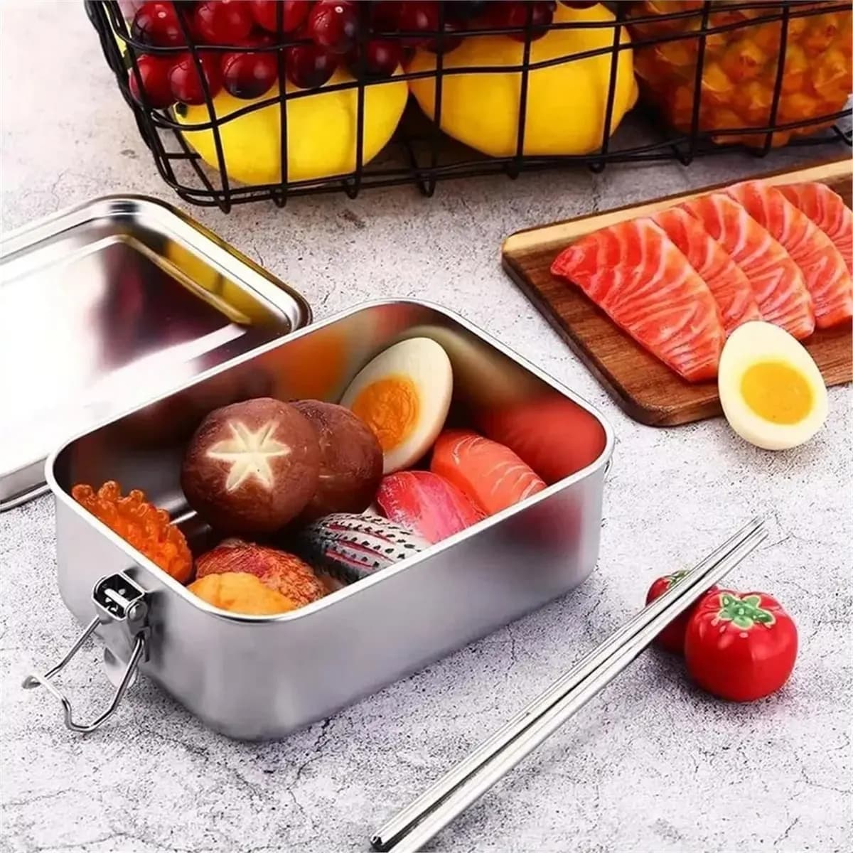 A67T NEW Stainless Steel Bento Box Metal Lunch Box Food Storage Containers with Lockable Clips Lunch Snack Boxes for Work,School