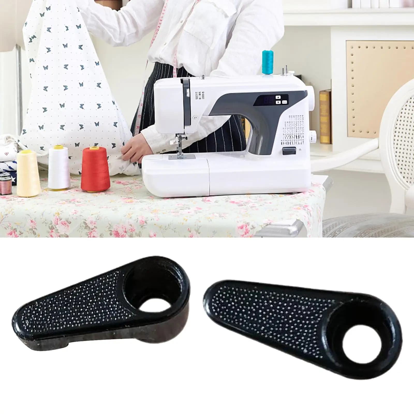 Sewing Machine Shuttle Bed Parts 2pcs Plastic Ears Black Replacement for Complete Home Sewing Kit Applications