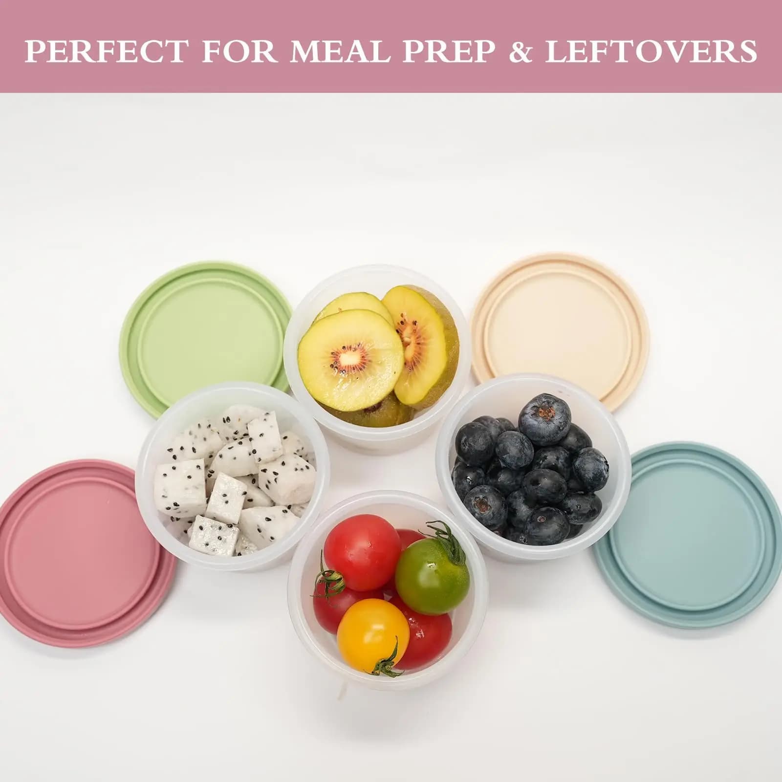 Food Grade Silicone Baby Food Container,Airtight Sealed Storage Box Freezable & Steamable for Baby Puree,Fruit,Snack&Milk Powder