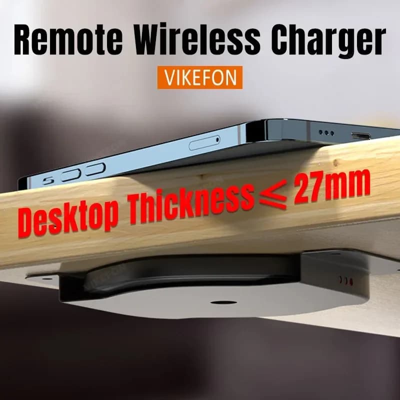 27mm Remote Table Private Wireless Charger for IPhone 16 15 14 13 12 Samsung S24 S23 Xiaomi 15 Airpods 2/Pro Quick Charging