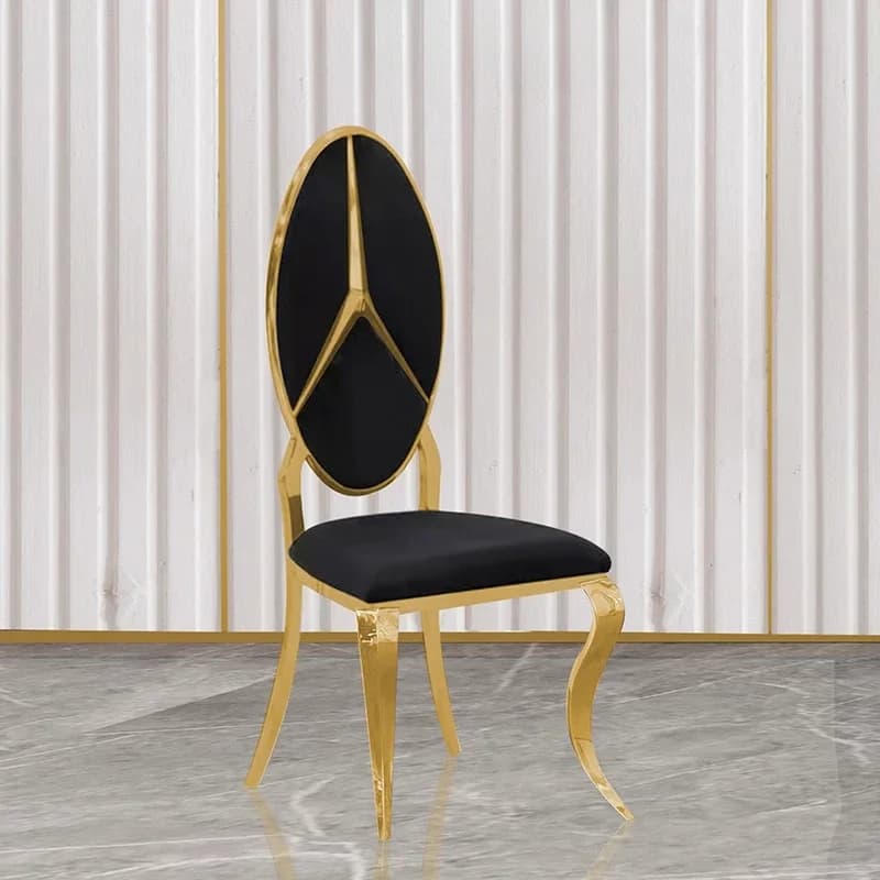 Sedie da pranzo ergonomiche Lixury Accento Gamba dorata Sedie da pranzo di design nere Sedie ergonomiche Salle Manger Mobili per la casa
