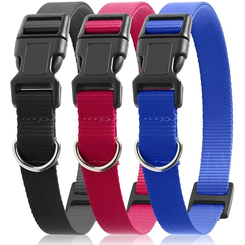 Dog Shock Collar Replacement Strap 3 Pack Training Collar with D Ring Adjustable Nylon Strap for Medium and Large Dogs