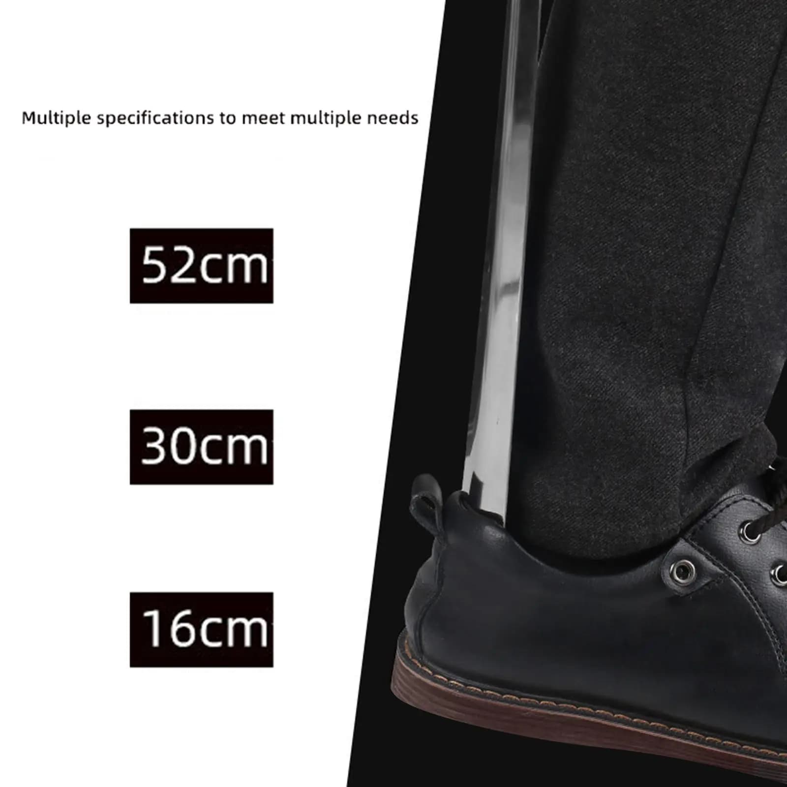 Calzascarpe Portatile in Acciaio Inossidabile con Manico Ergonomico per Disabili e Donne, Ideale per Stivali e Sneakers