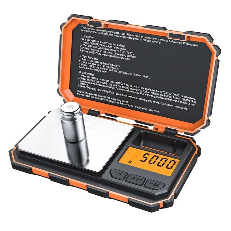 50g/0.001g or 200g/0.01g Pocket Digital Mini Scale Milligram Precise Graduation Electric 50g/200g Calibration Weight Tweezer
