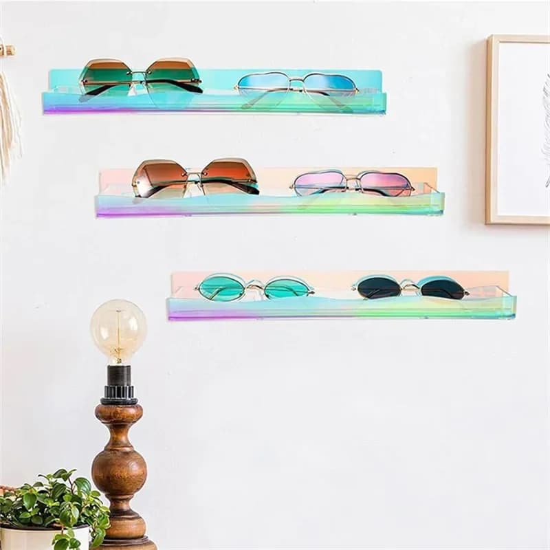 Rainbow Bookshelf Nail Polish Display Stand Colorful Vinyl Album CD Racks Holder Floating Shelves Organizer Things for The Room