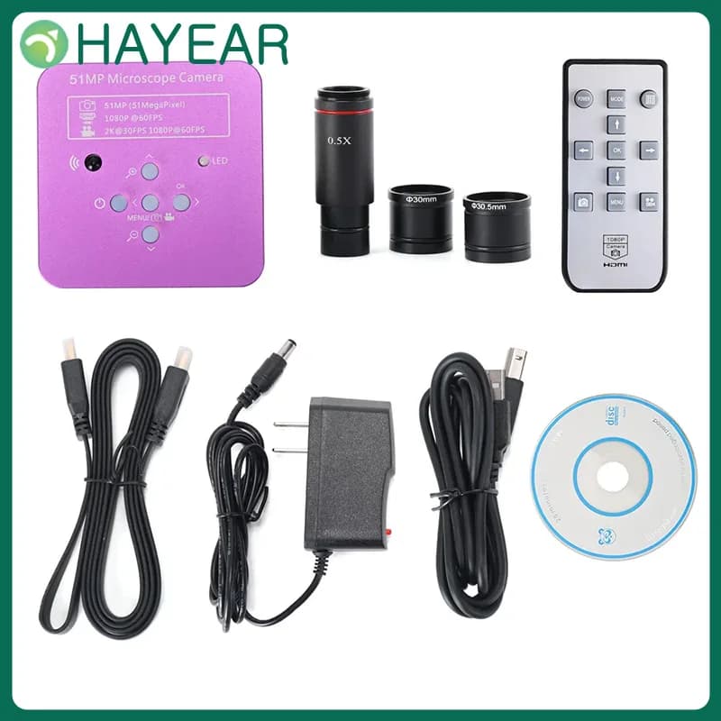 HAYEAR Nuovo 51MP 2K 1080P 60FPS Full HD HDMI-Compatibile USB Microscopio Elettronico Digitale Fotocamera per Riparazione Mobile di Saldatura