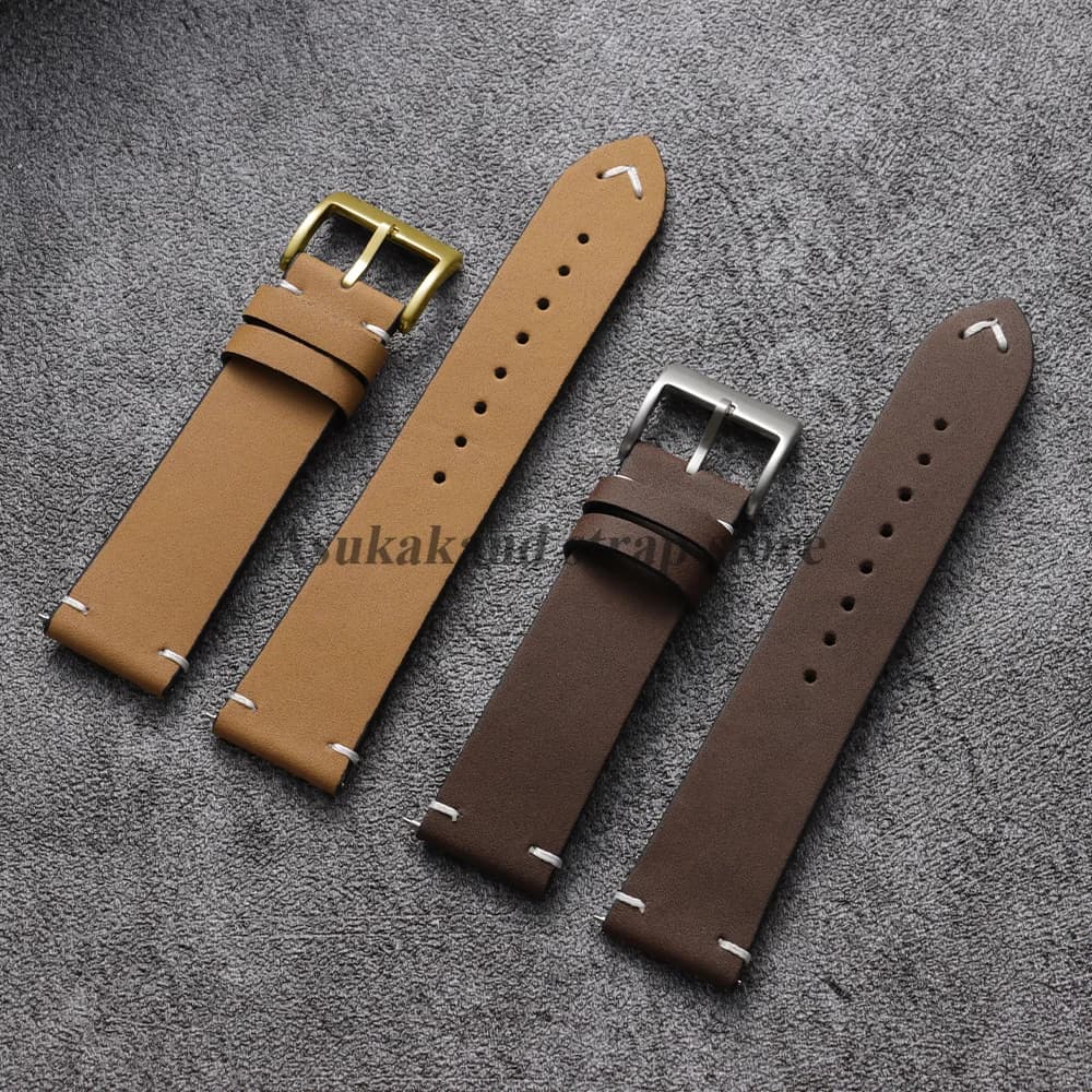 Matte Leather Watch Band 18mm 20mm 22mm Waterproof PU Leather Quick Release Watch Strap Wristband for Men Women Universal Bands