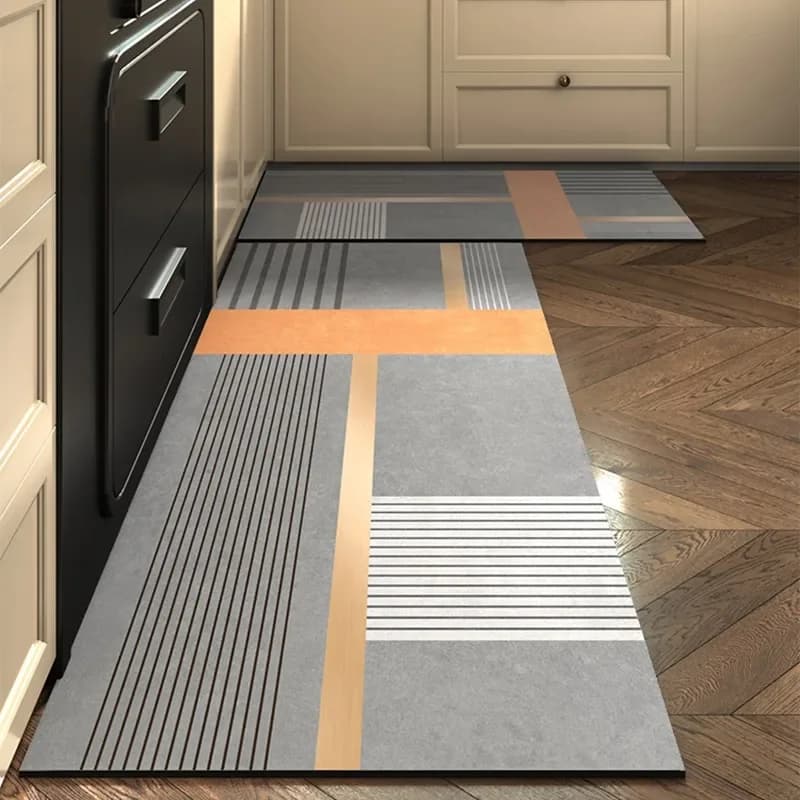 Tappetino da Cucina Antiscivolo, Impermeabile e Resistente all'Olio, in PVC, Antimacchia, Lavabile, Tappeto Lungo per Uso Domestico
