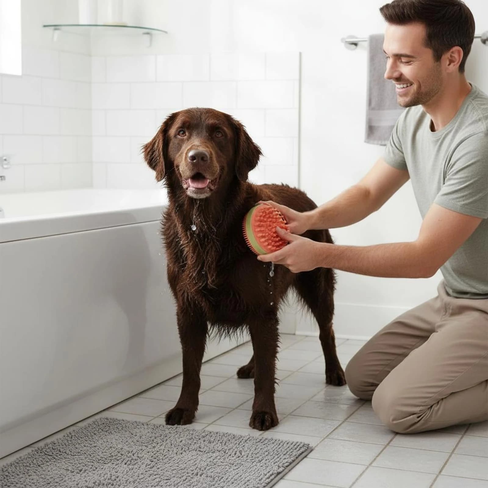 Shampoo Dispensing Brush Foam Making Feline Bath Brush Pet Care Soft Bristles Easy to Clean for Dogs