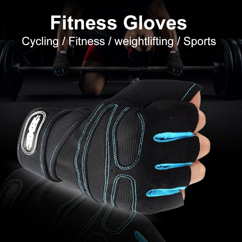 Gym Weight Exercise Gloves Fitness Men Women Sport Body Building Non-slip Gloves with Half Fin Wrist Support Weight Lift