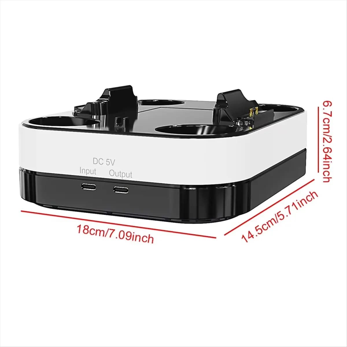 Stazione di ricarica per due controller PS5, base di ricarica wireless per PlayStation 5